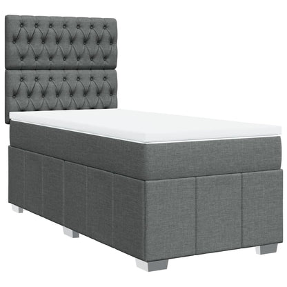 Giroletto a Molle con Materasso Grigio Scuro 90x200 cm Tessuto