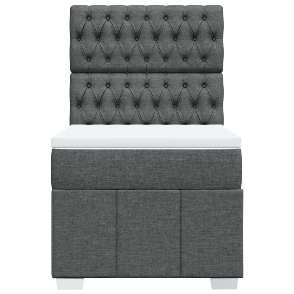 Giroletto a Molle con Materasso Grigio Scuro 90x200 cm Tessuto
