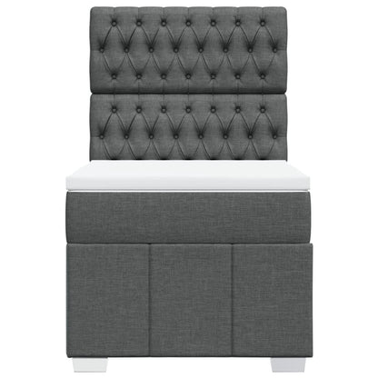 Giroletto a Molle con Materasso Grigio Scuro 90x200 cm Tessuto