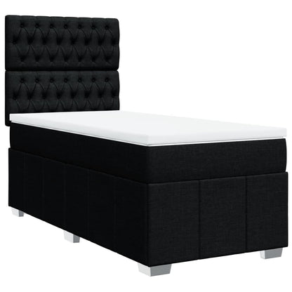 Giroletto a Molle con Materasso Nero 90x200 cm in Tessuto