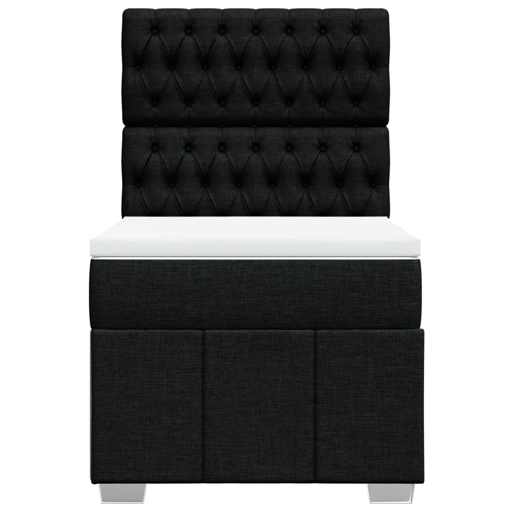 Giroletto a Molle con Materasso Nero 90x200 cm in Tessuto