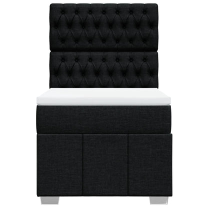 Giroletto a Molle con Materasso Nero 90x200 cm in Tessuto