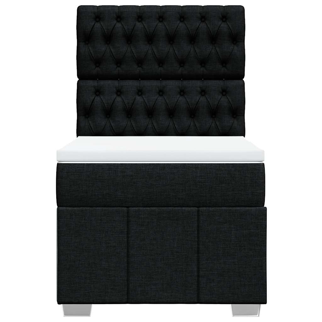 Giroletto a Molle con Materasso Nero 90x200 cm in Tessuto