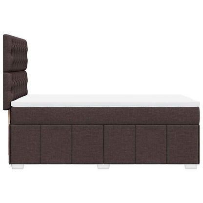 Giroletto a Molle con Materasso Marrone Scuro 90x200 cm Tessuto