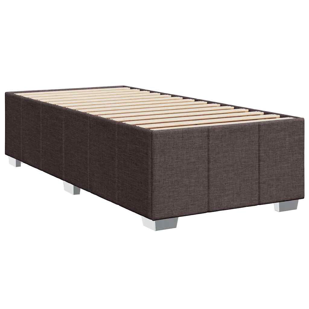 Giroletto a Molle con Materasso Marrone Scuro 90x200 cm Tessuto