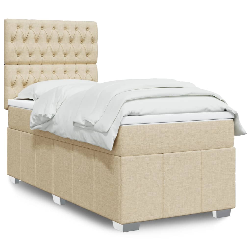 Giroletto a Molle con Materasso Crema 90x200 cm inTessuto