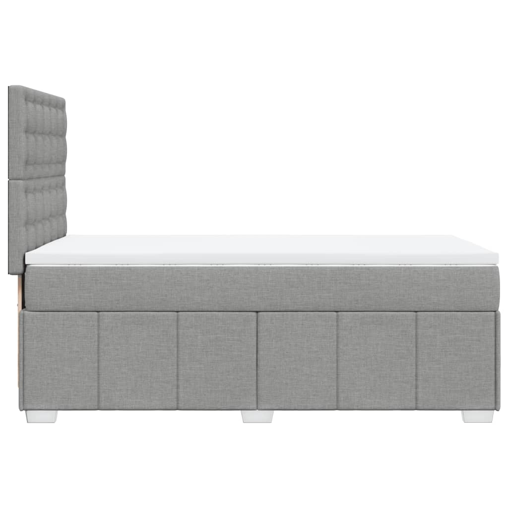 Giroletto a Molle con Materasso Grigio Chiaro 90x200 cm Tessuto