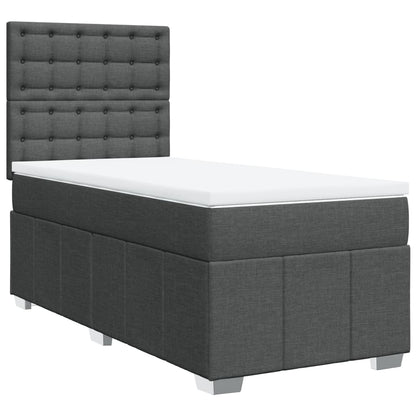 Giroletto a Molle con Materasso Grigio Scuro 90x200 cm Tessuto