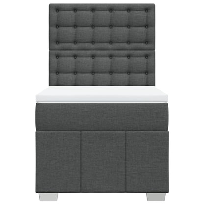 Giroletto a Molle con Materasso Grigio Scuro 90x200 cm Tessuto