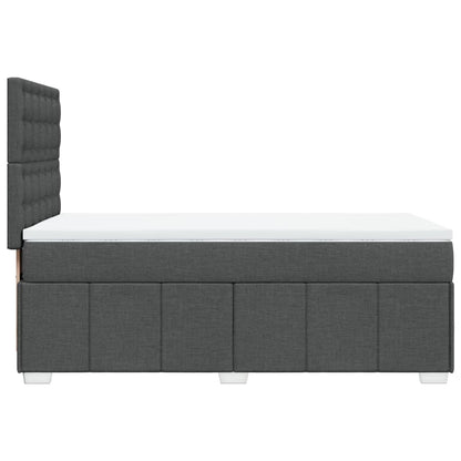 Giroletto a Molle con Materasso Grigio Scuro 90x200 cm Tessuto