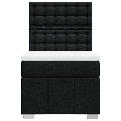 Giroletto a Molle con Materasso Nero 90x200 cm in Tessuto