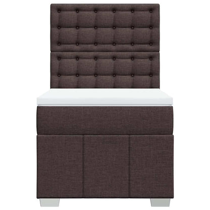 Giroletto a Molle con Materasso Marrone Scuro 90x200 cm Tessuto