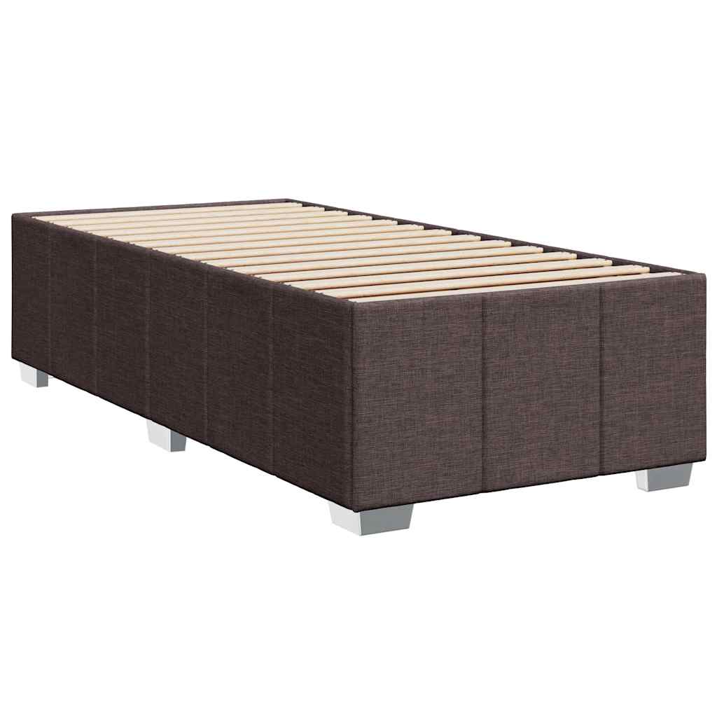 Giroletto a Molle con Materasso Marrone Scuro 90x200 cm Tessuto