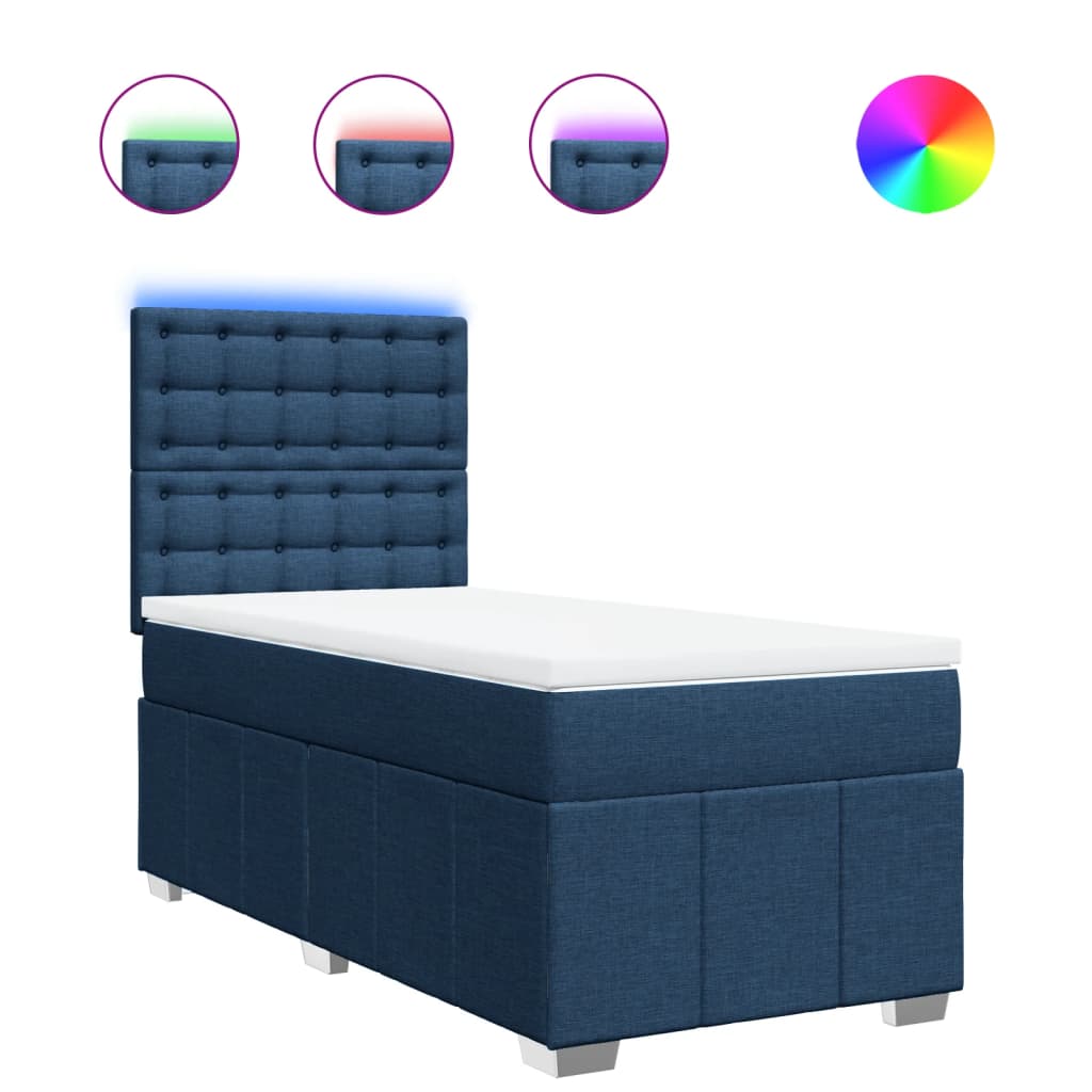 Giroletto a Molle con Materasso Blu 90x200 cm inTessuto - homemem39