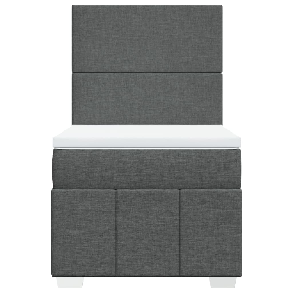 Giroletto a Molle con Materasso Grigio Scuro 100x200 cm Tessuto