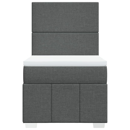 Giroletto a Molle con Materasso Grigio Scuro 100x200 cm Tessuto