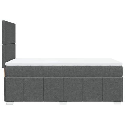 Giroletto a Molle con Materasso Grigio Scuro 100x200 cm Tessuto