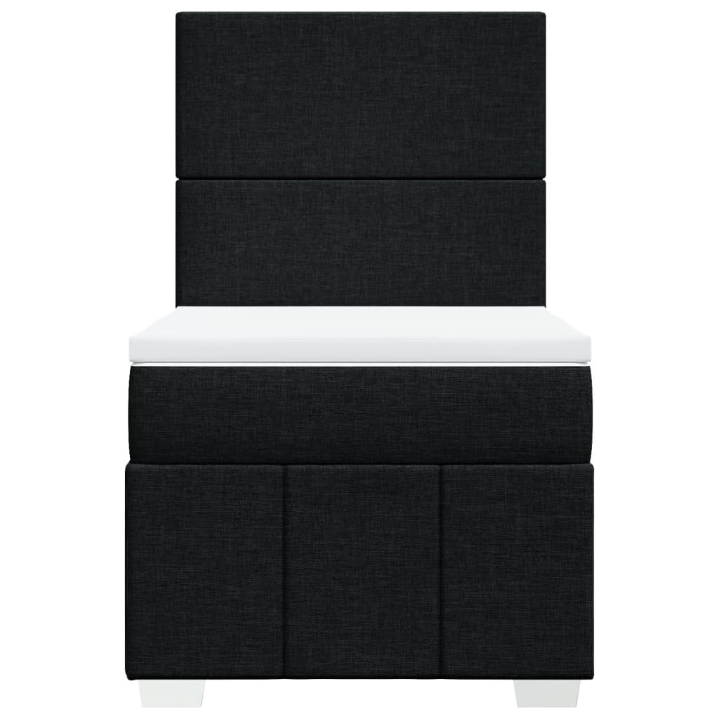 Giroletto a Molle con Materasso Nero 100x200 cm in Tessuto