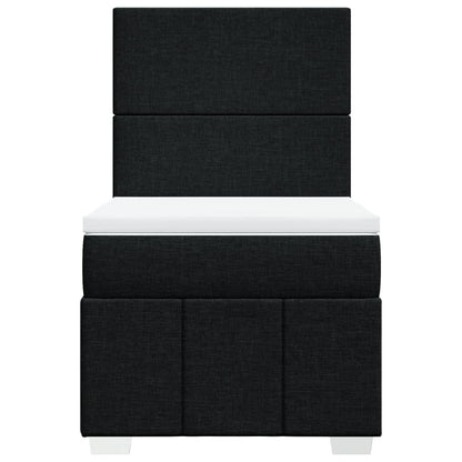 Giroletto a Molle con Materasso Nero 100x200 cm in Tessuto