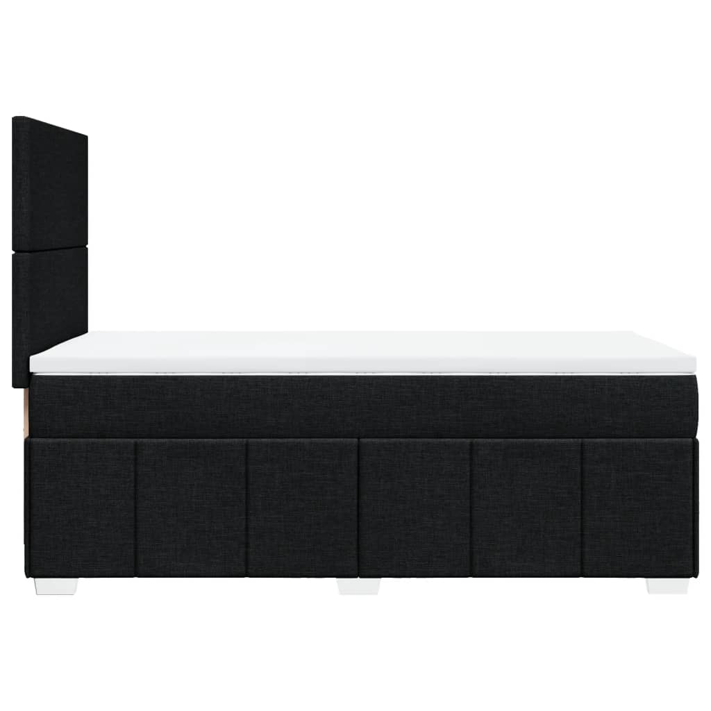 Giroletto a Molle con Materasso Nero 100x200 cm in Tessuto