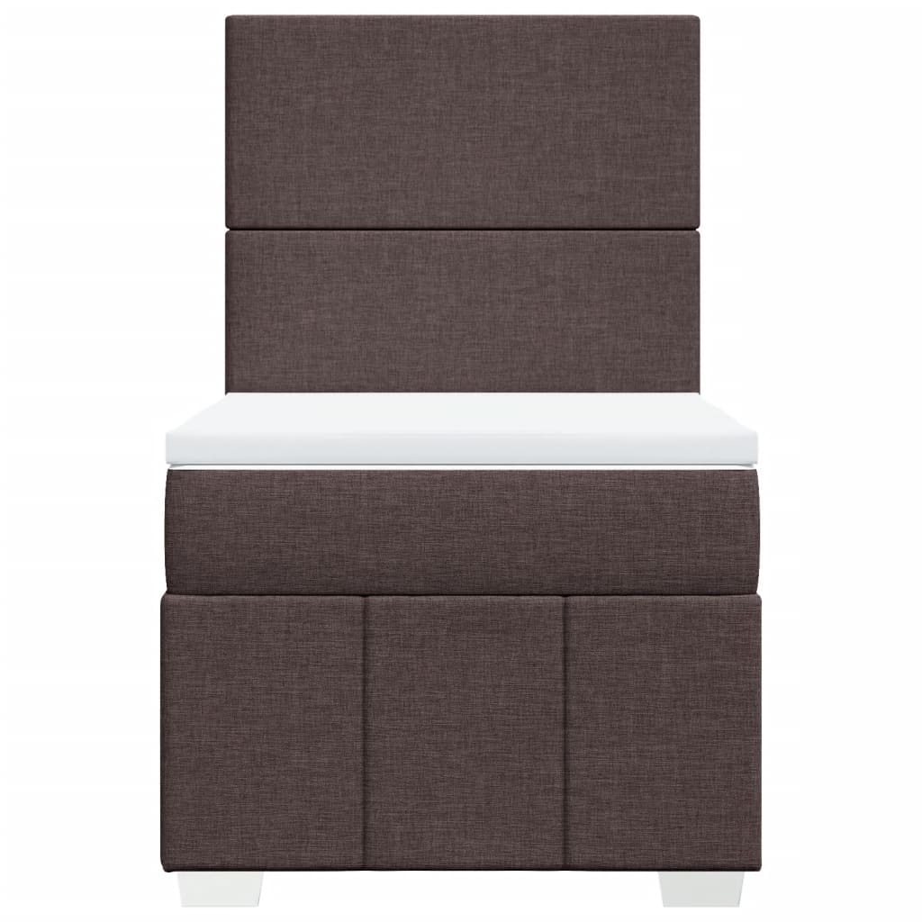 Giroletto a Molle con Materasso Marrone Scuro 100x200cm Tessuto