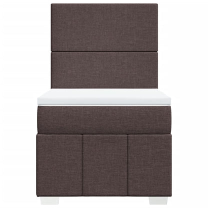 Giroletto a Molle con Materasso Marrone Scuro 100x200cm Tessuto