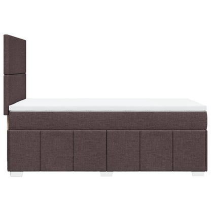 Giroletto a Molle con Materasso Marrone Scuro 100x200cm Tessuto