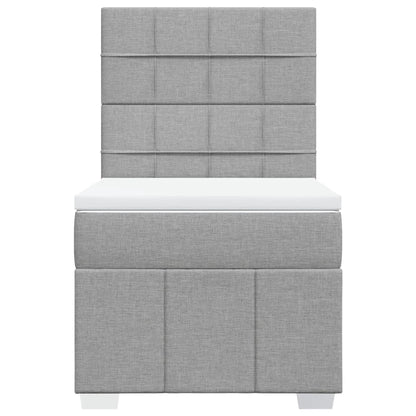 Giroletto a Molle con Materasso Grigio Chiaro100x200 cm Tessuto