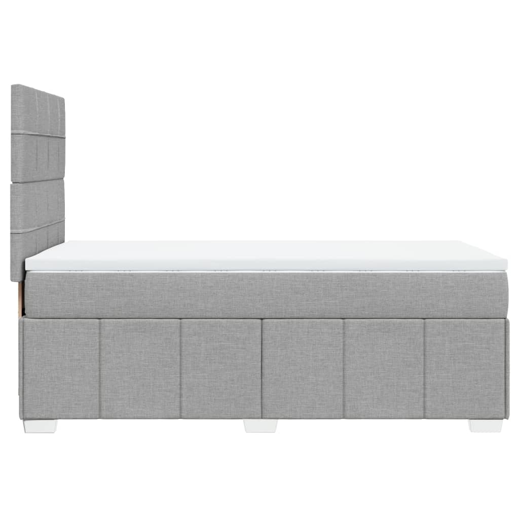 Giroletto a Molle con Materasso Grigio Chiaro100x200 cm Tessuto
