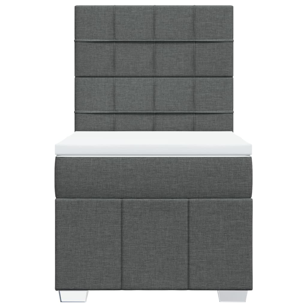 Giroletto a Molle con Materasso Grigio Scuro 100x200 cm Tessuto