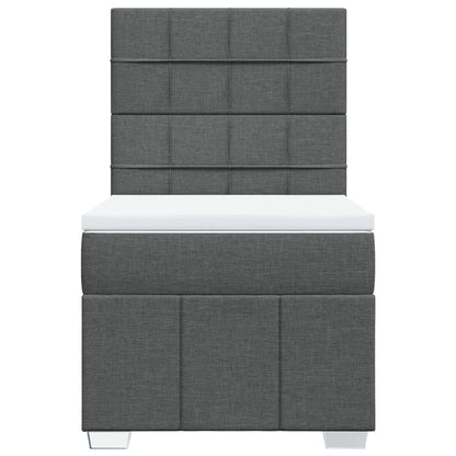 Giroletto a Molle con Materasso Grigio Scuro 100x200 cm Tessuto