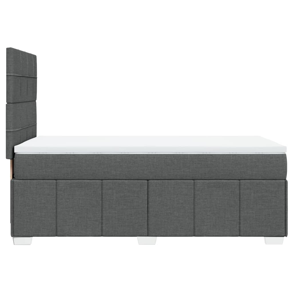 Giroletto a Molle con Materasso Grigio Scuro 100x200 cm Tessuto