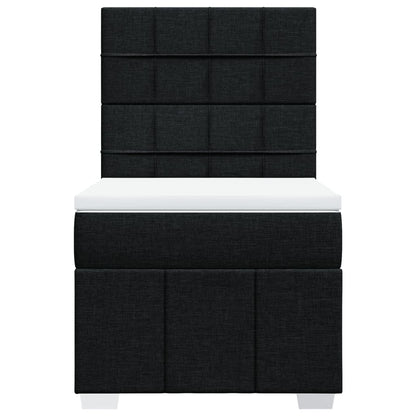 Giroletto a Molle con Materasso Nero 100x200 cm in Tessuto