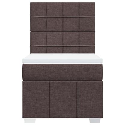 Giroletto a Molle con Materasso Marrone Scuro 100x200cm Tessuto | homemem39