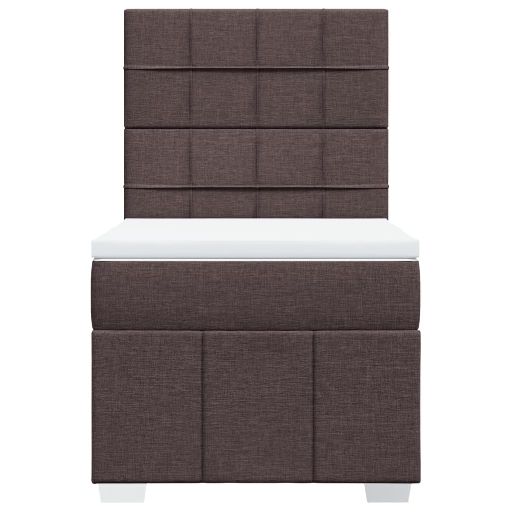 Giroletto a Molle con Materasso Marrone Scuro 100x200cm Tessuto