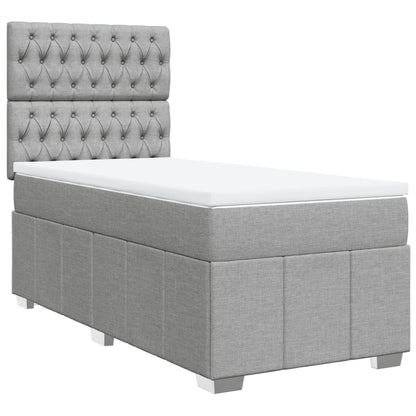 Giroletto a Molle con Materasso Grigio Chiaro100x200 cm Tessuto
