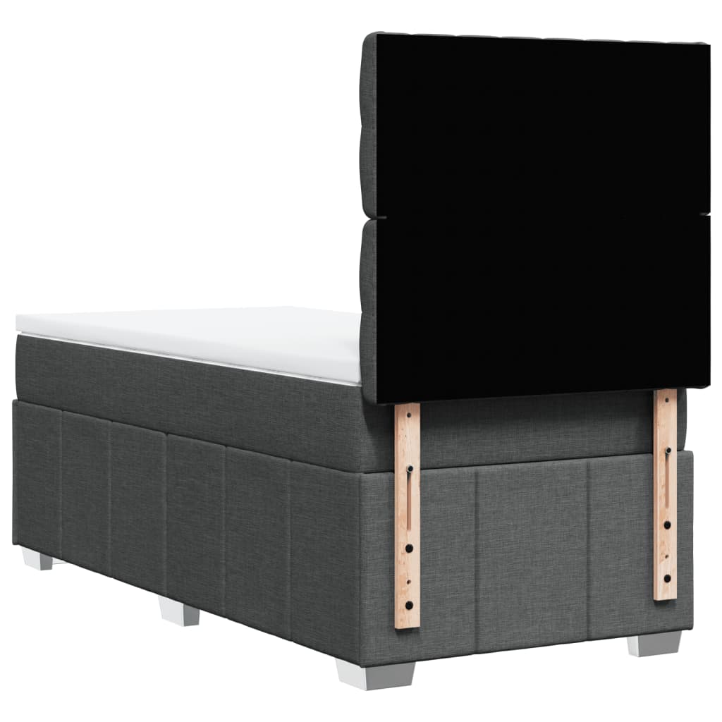 Giroletto a Molle con Materasso Grigio Scuro 100x200 cm Tessuto | homemem39