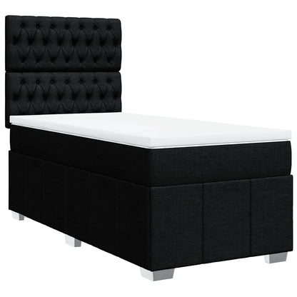 Giroletto a Molle con Materasso Nero 100x200 cm in Tessuto | homemem39