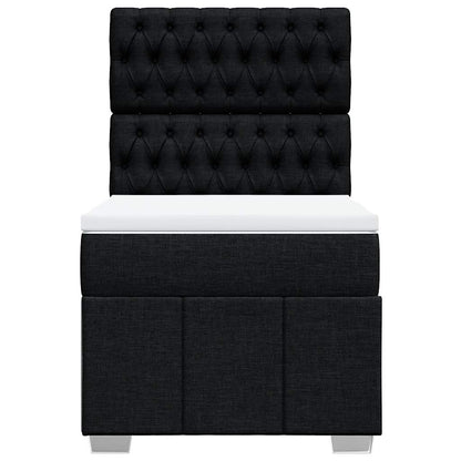 Giroletto a Molle con Materasso Nero 100x200 cm in Tessuto | homemem39