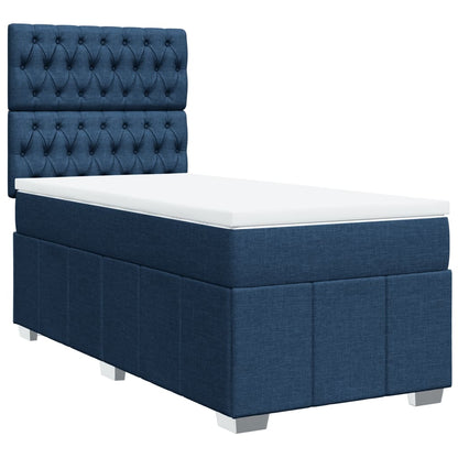 Giroletto a Molle con Materasso Blu 100x200 cm in Tessuto | homemem39
