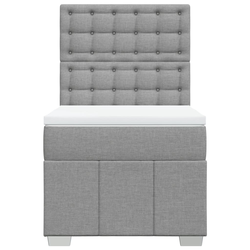 Giroletto a Molle con Materasso Grigio Chiaro100x200 cm Tessuto