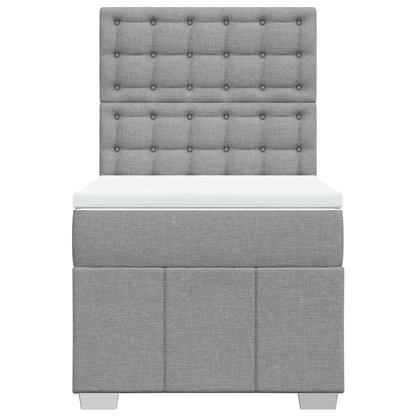 Giroletto a Molle con Materasso Grigio Chiaro100x200 cm Tessuto