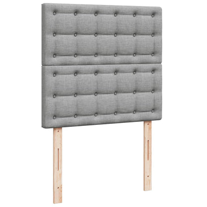 Giroletto a Molle con Materasso Grigio Chiaro100x200 cm Tessuto