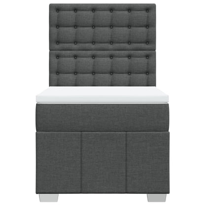 Giroletto a Molle con Materasso Grigio Scuro 100x200 cm Tessuto