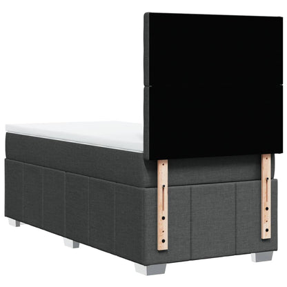 Giroletto a Molle con Materasso Grigio Scuro 100x200 cm Tessuto