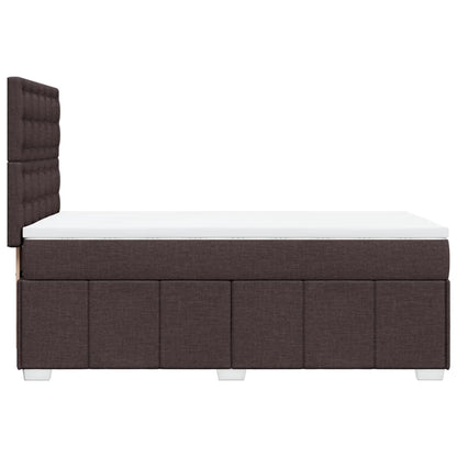 Giroletto a Molle con Materasso Marrone Scuro 100x200cm Tessuto