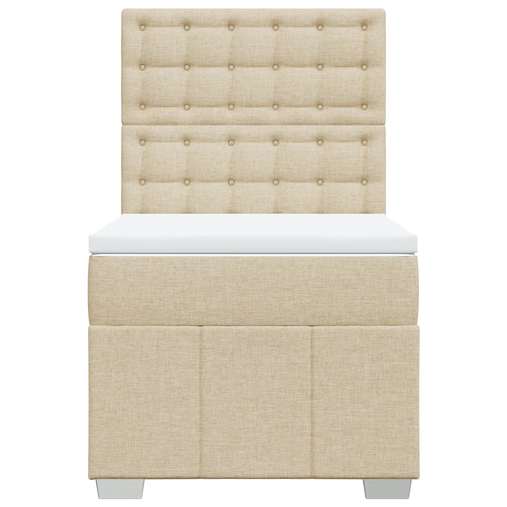 Giroletto a Molle con Materasso Crema 100x200 cm in Tessuto | homemem39