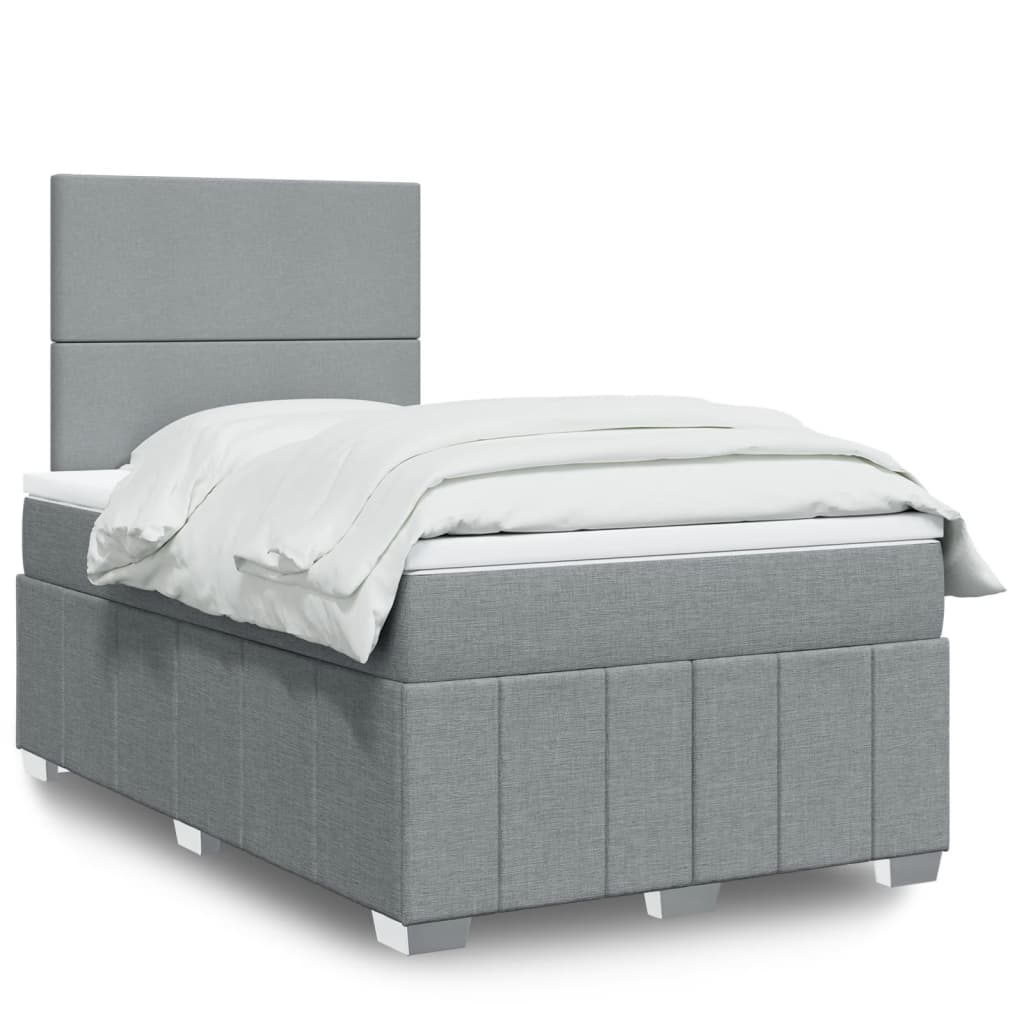 Giroletto a Molle con Materasso Grigio Chiaro 120x190cm Tessuto | homemem39