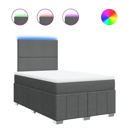 Giroletto a Molle con Materasso Grigio Scuro 120x190cm Tessuto - homemem39