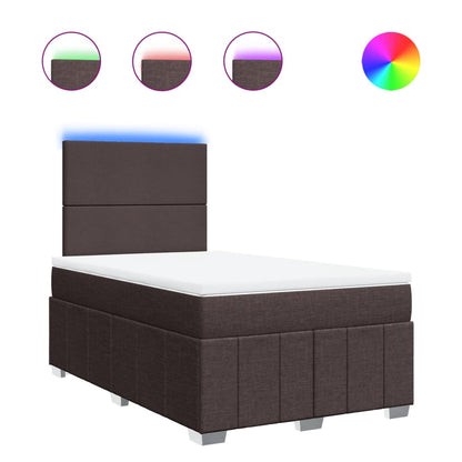 Giroletto a Molle con Materasso Marrone Scuro 120x190cm Tessuto | homemem39